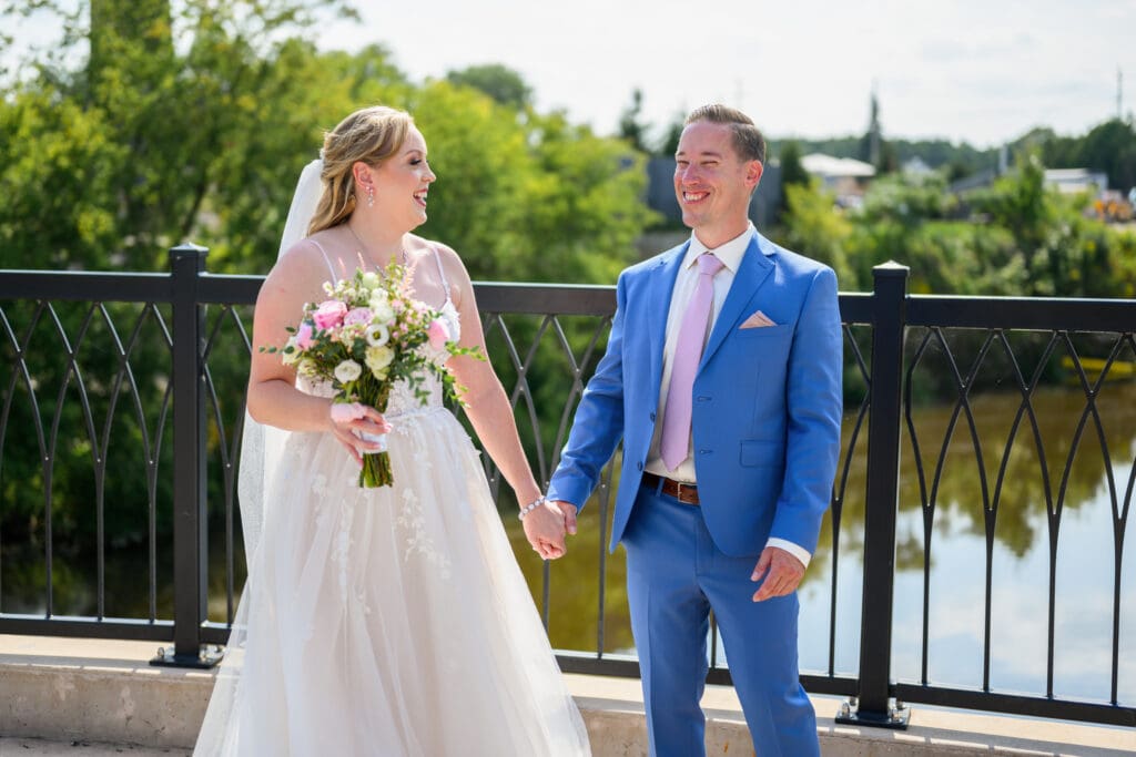 Kitchener Waterloo wedding, Elora wedding, Bride and Groom, Backyard Wedding, first look Elora
